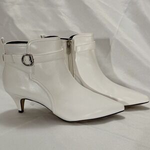 Circus by Sam Edelman Kingston Ankle Boots White Kitten Heel 7M Minimalist Chic